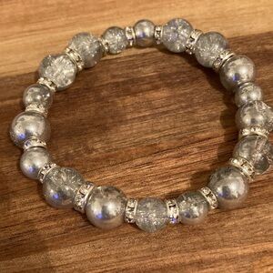 Handmade Elegant Silver Beaded Bracelet